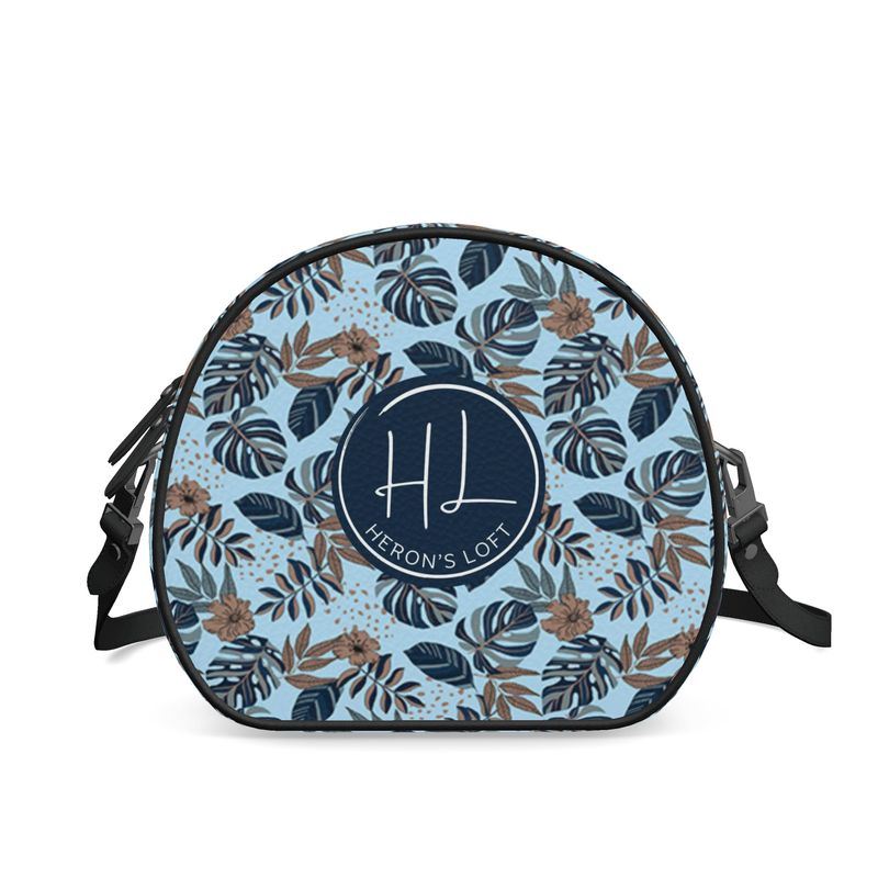 Gumdrop Bag - Nappa Leather - Midnight Monstera - Blue Mist