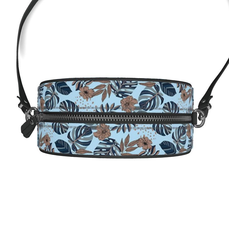 Gumdrop Bag - Nappa Leather - Midnight Monstera - Blue Mist