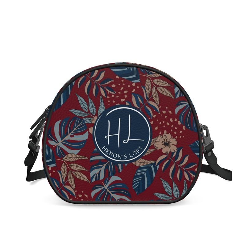 Gumdrop Bag - Nappa Leather - Midnight Monstera - Ruby Red