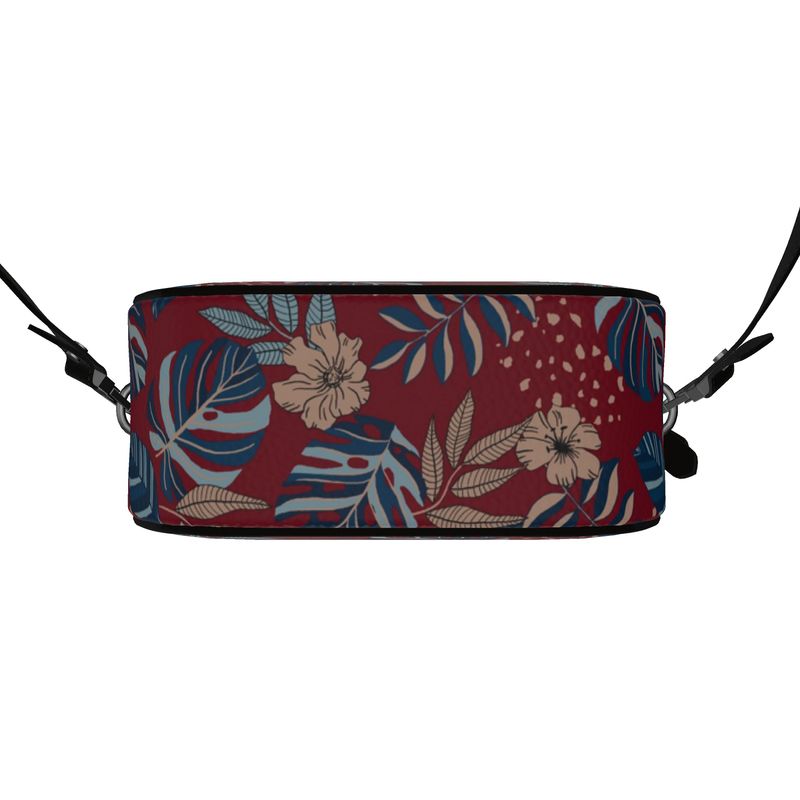 Gumdrop Bag - Nappa Leather - Midnight Monstera - Ruby Red