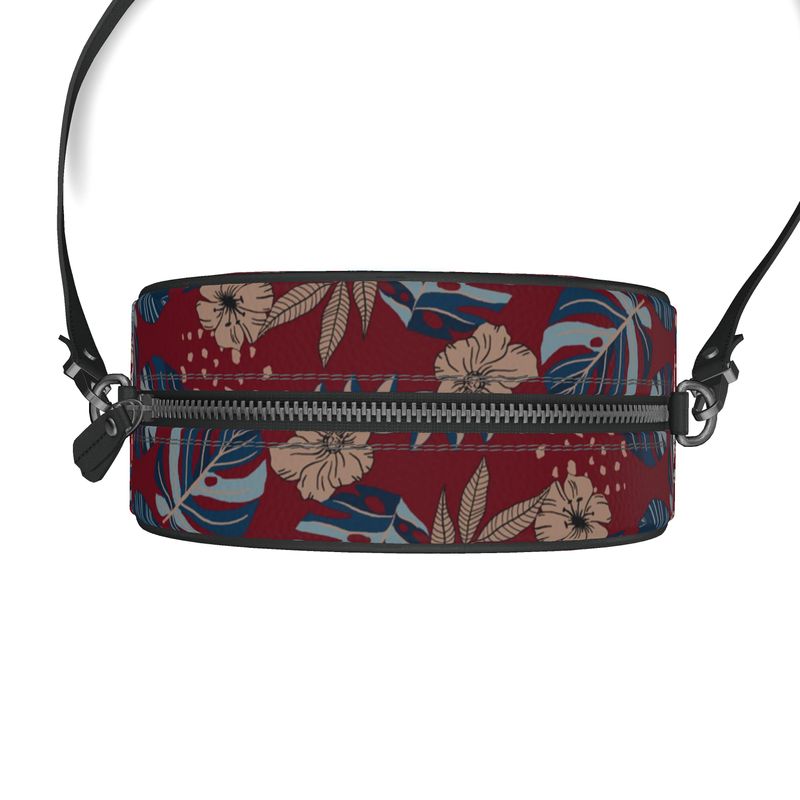 Gumdrop Bag - Nappa Leather - Midnight Monstera - Ruby Red