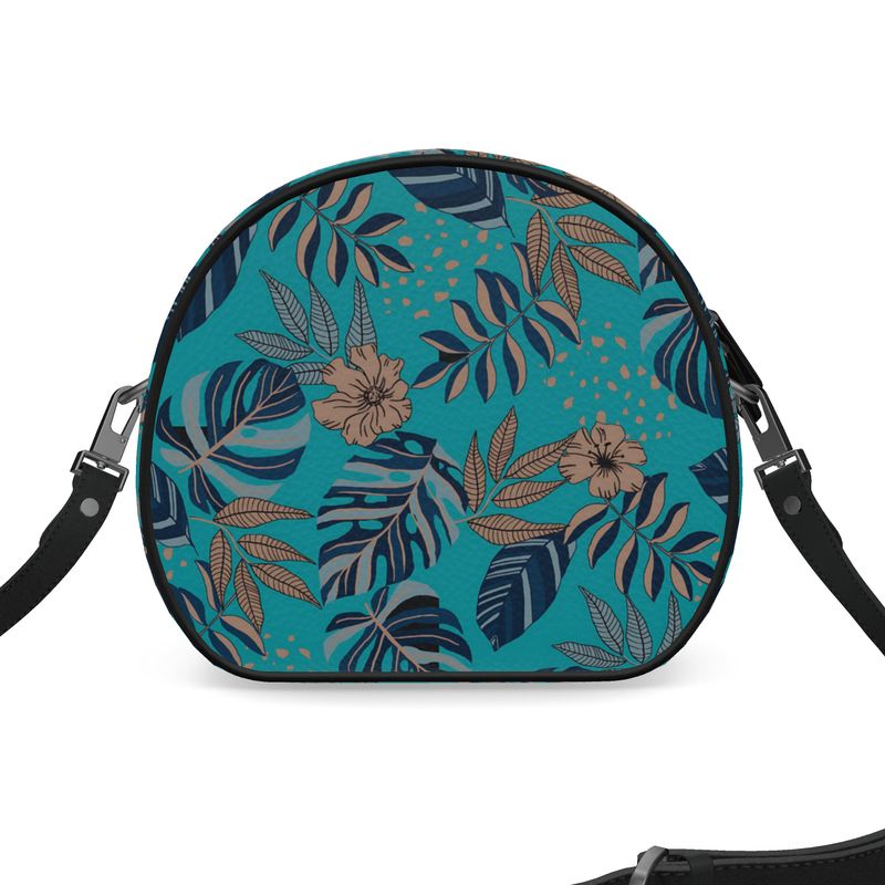Gumdrop Bag - Nappa Leather - Midnight Monstera - Dark Cyan