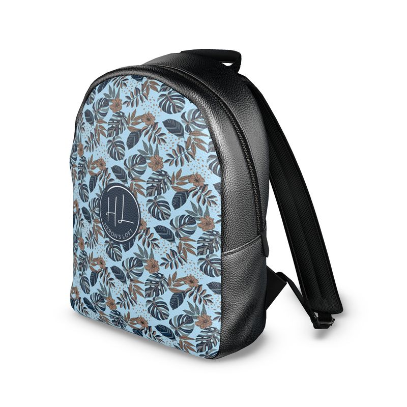 Backpack - Nappa Leather - Midnight Monstera - Blue Mist
