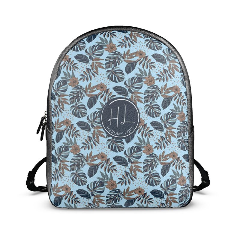 Backpack - Nappa Leather - Midnight Monstera - Blue Mist