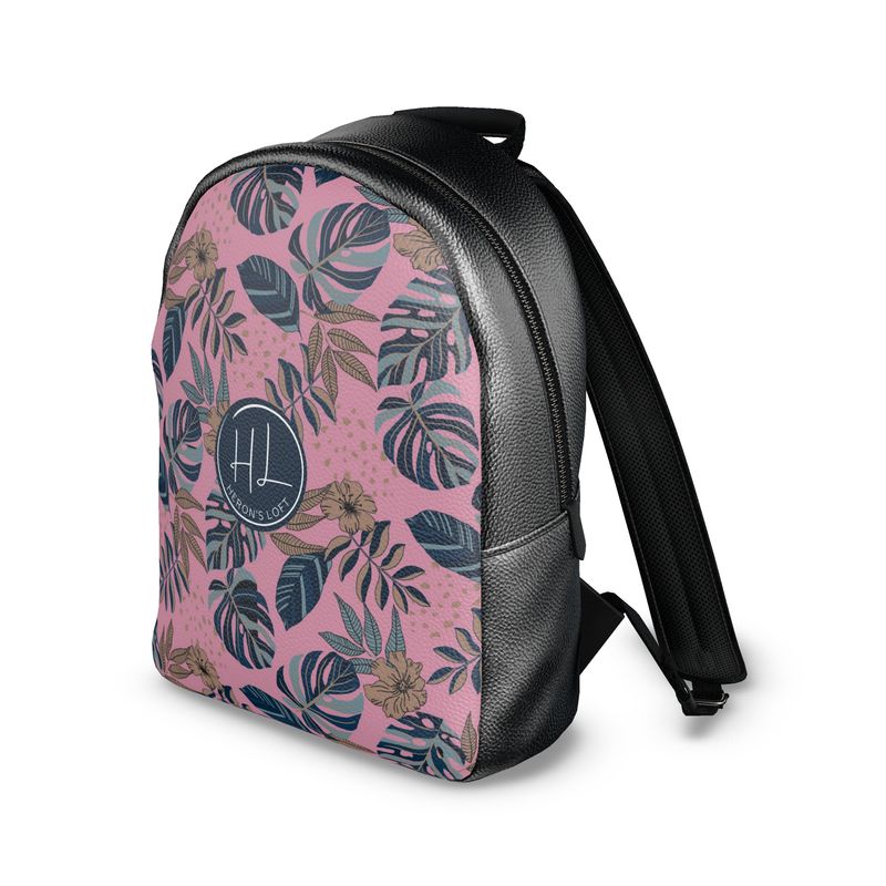 Backpack - Nappa Leather - Midnight Monstera - Lunaria Rose