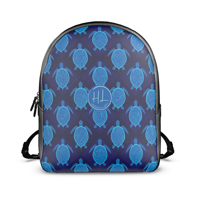 Backpack - Nappa Leather - Topo Turtles - Blue Tide