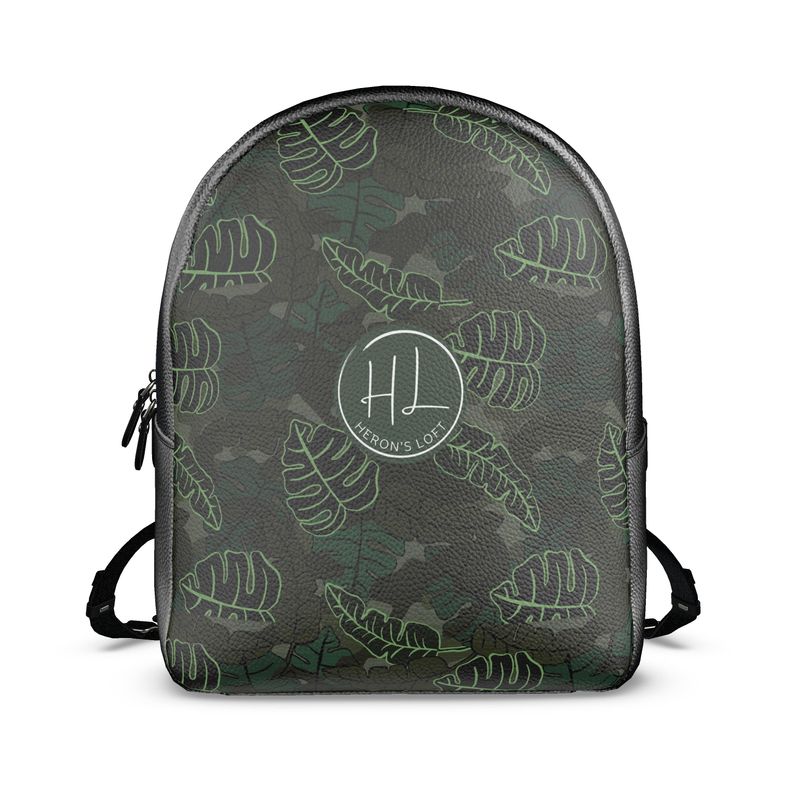 Backpack - Nappa Leather - Camo Leaves - Dark