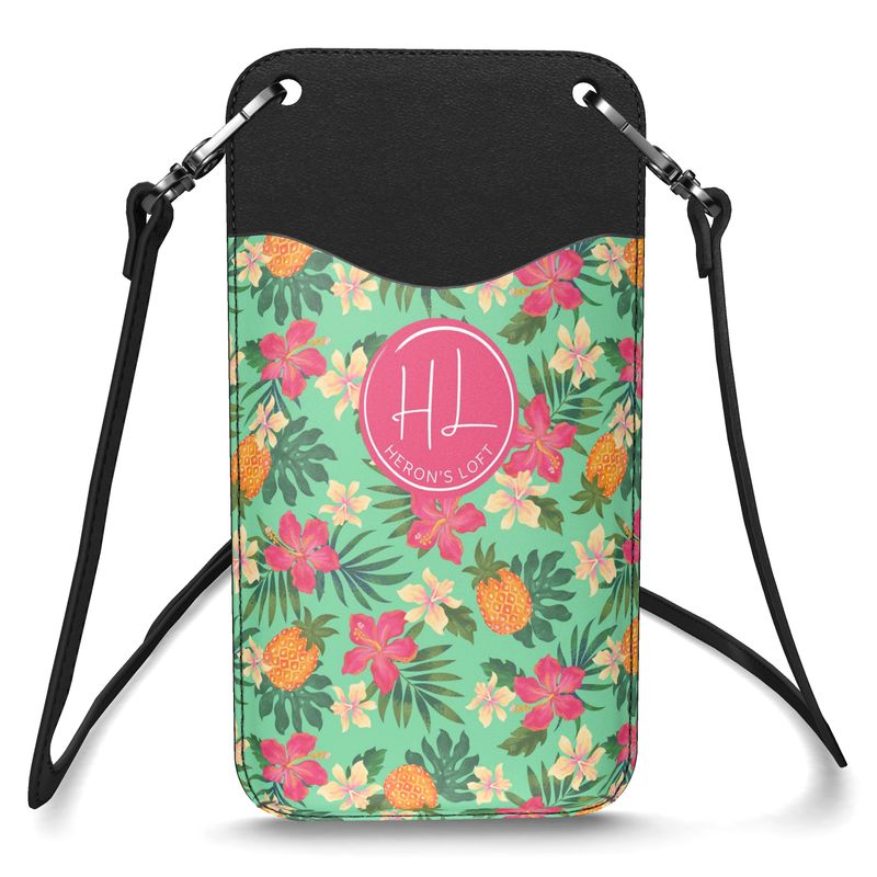 Phone Holder - Nappa Leather - Pineapple Paradise - Canopy Mint