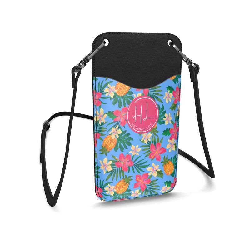 Phone Holder - Nappa Leather - Pineapple Paradise - Island Breeze