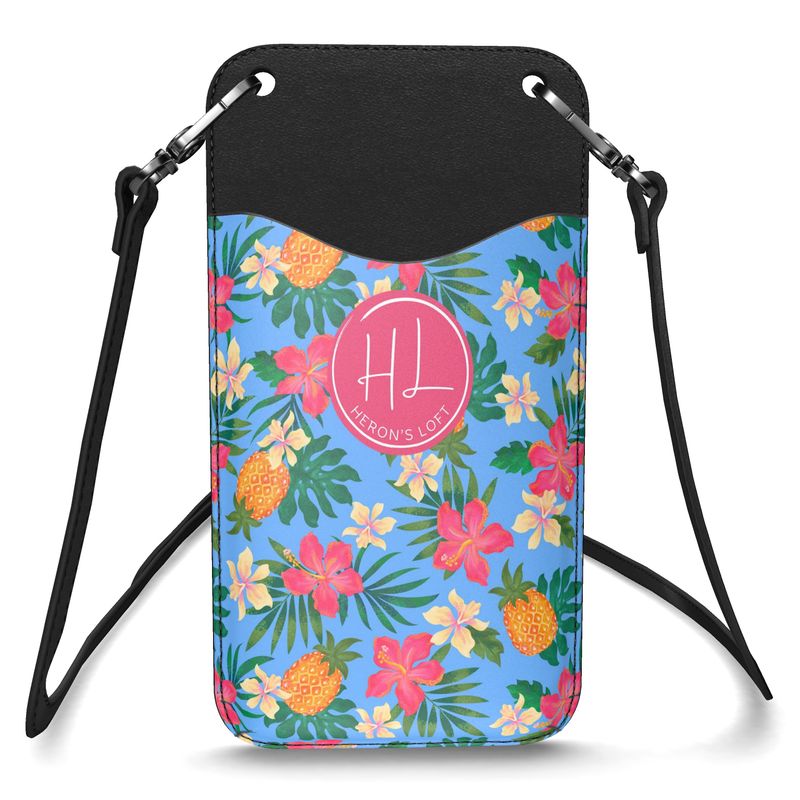 Phone Holder - Nappa Leather - Pineapple Paradise - Island Breeze