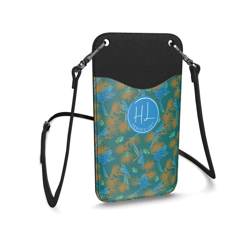 Phone Holder - Nappa Leather - Tropical Macaw - Tealwing