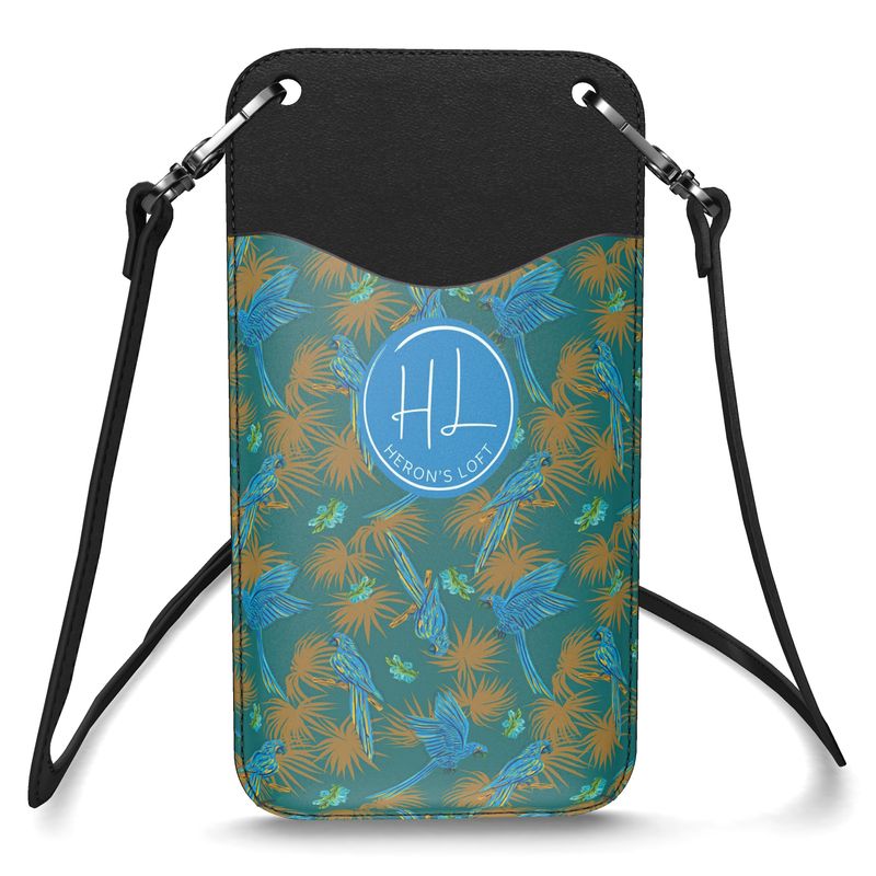 Phone Holder - Nappa Leather - Tropical Macaw - Tealwing