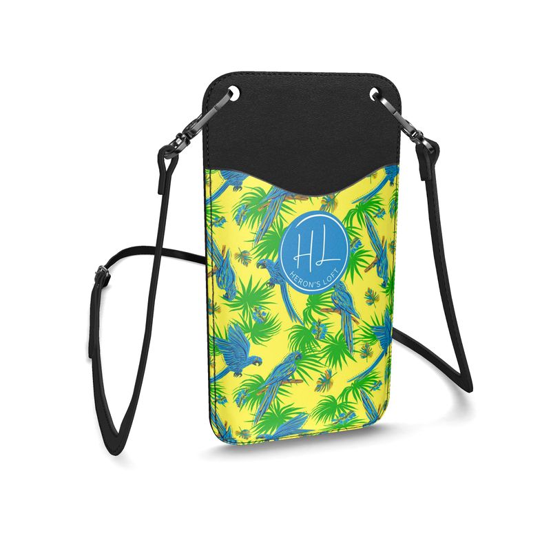 Phone Holder - Nappa Leather - Tropical Macaw - Suncrest Yellow