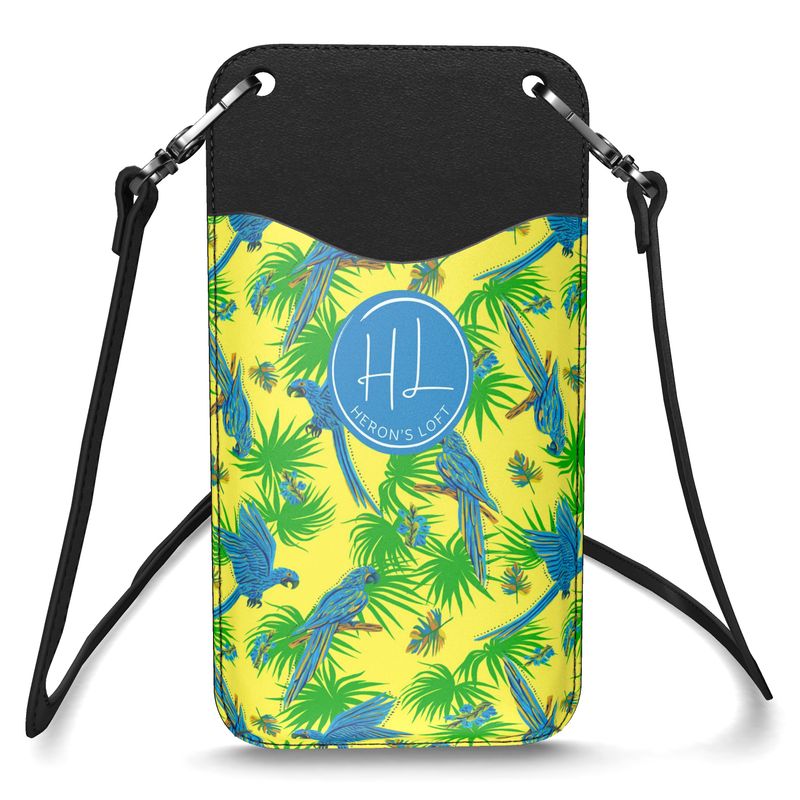 Phone Holder - Nappa Leather - Tropical Macaw - Suncrest Yellow