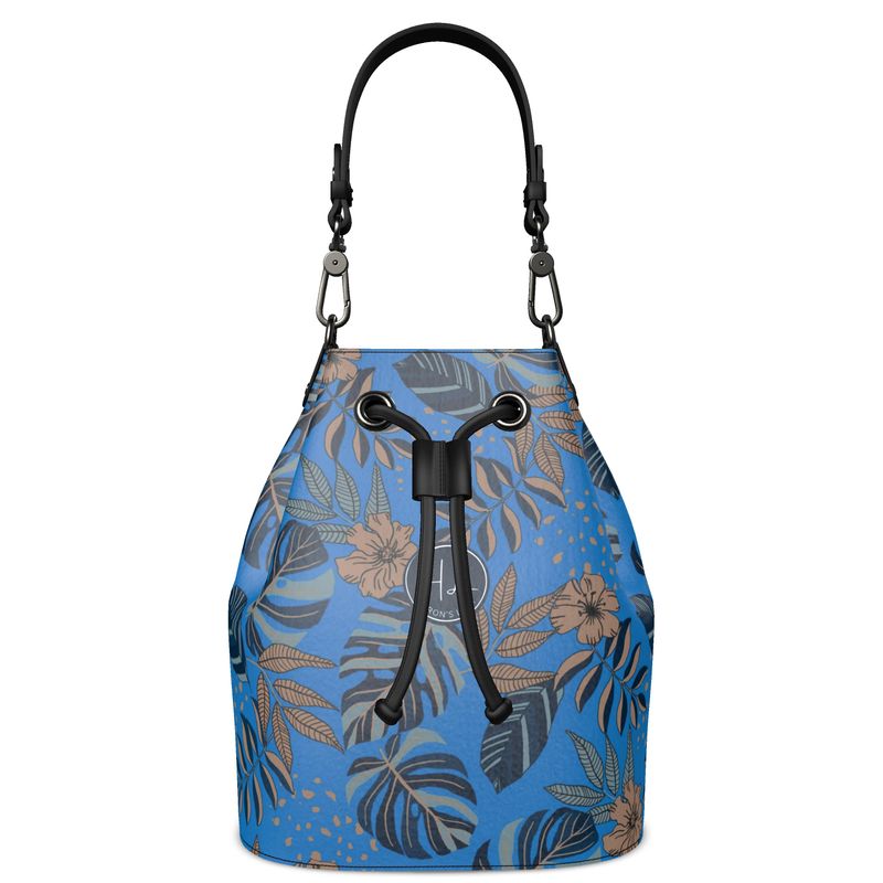 Gallery Bag - Nappa Leather - Midnight Monstera - Azure Blue