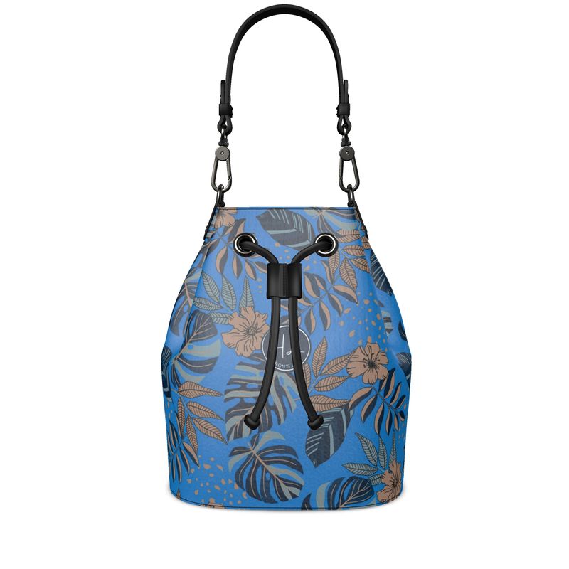 Gallery Bag - Nappa Leather - Midnight Monstera - Azure Blue