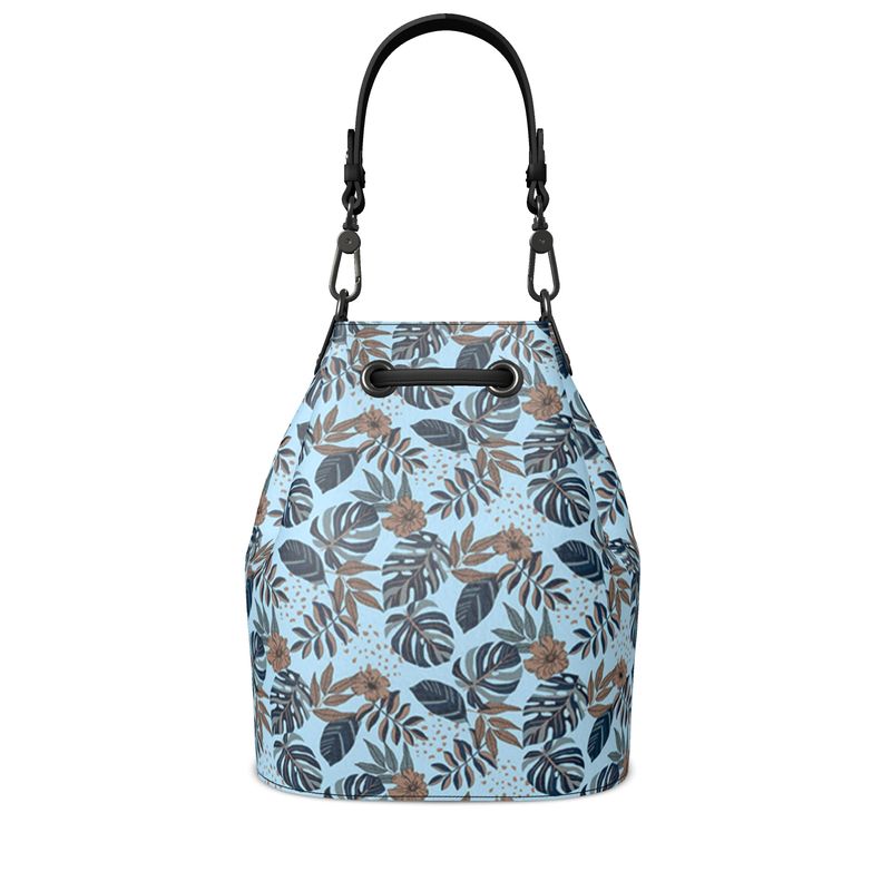 Gallery Bag - Nappa Leather - Midnight Monstera - Sky Blue