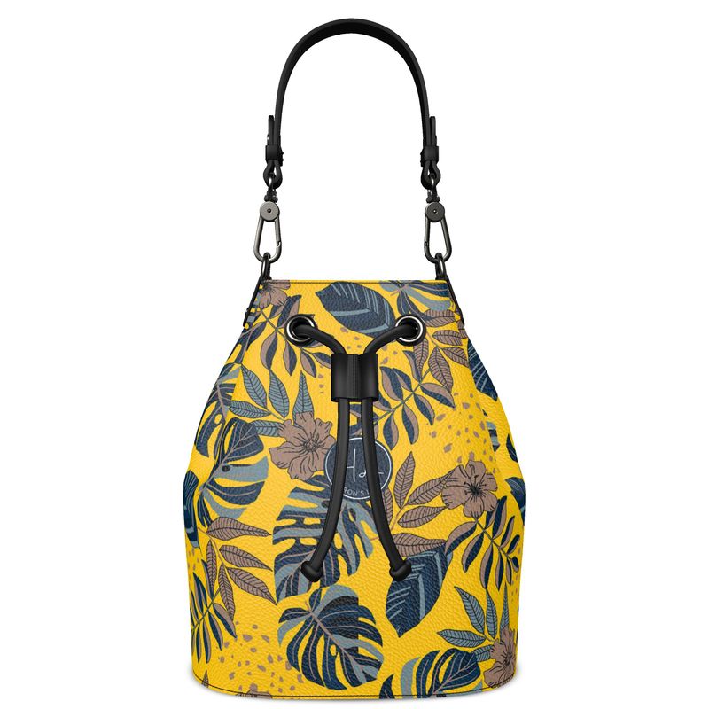 Gallery Bag - Nappa Leather - Midnight Monstera - Yellow