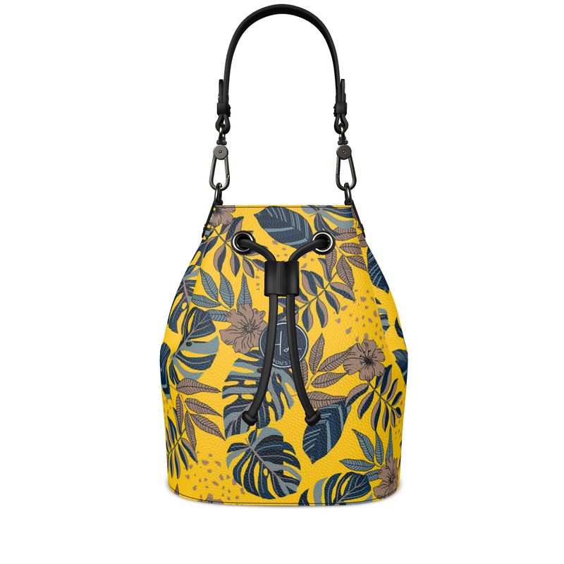 Gallery Bag - Nappa Leather - Midnight Monstera - Yellow