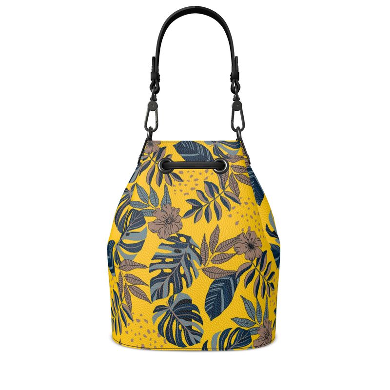 Gallery Bag - Nappa Leather - Midnight Monstera - Yellow