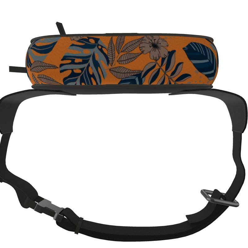 Belt Bag - Nappa Leather - Midnight Monstera - Cadmium Orange