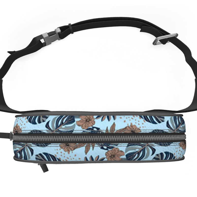 Belt Bag - Nappa Leather - Midnight Monstera - Blue Mist