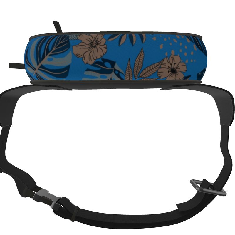 Belt Bag - Nappa Leather - Midnight Monstera - Azure Blue