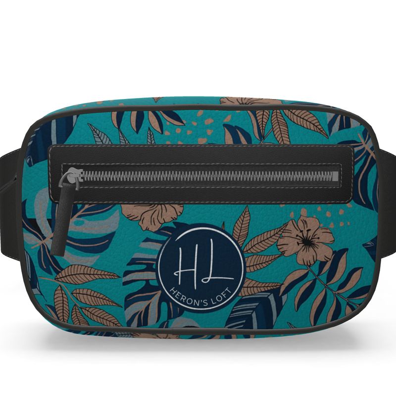 Belt Bag - Nappa Leather - Midnight Monstera - Dark Cyan