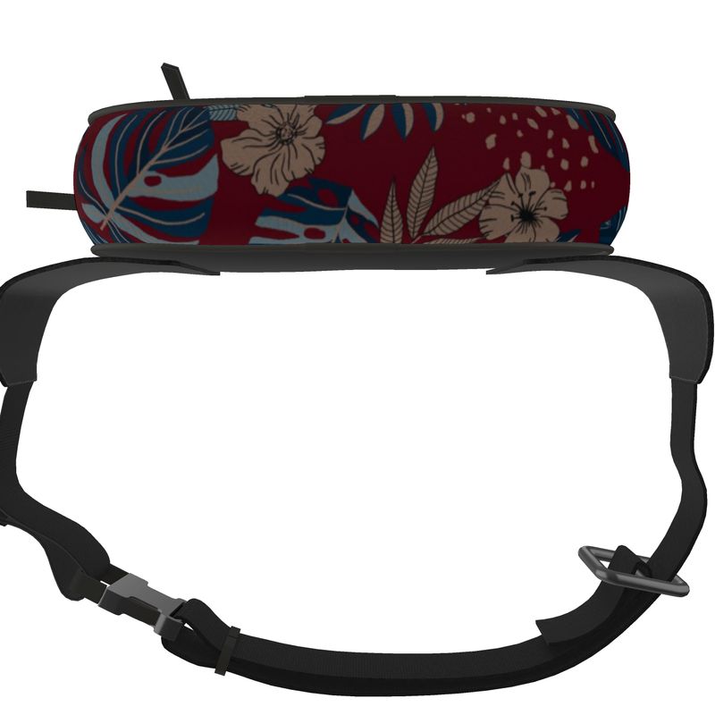 Belt Bag - Nappa Leather - Midnight Monstera - Crimson Nightfall