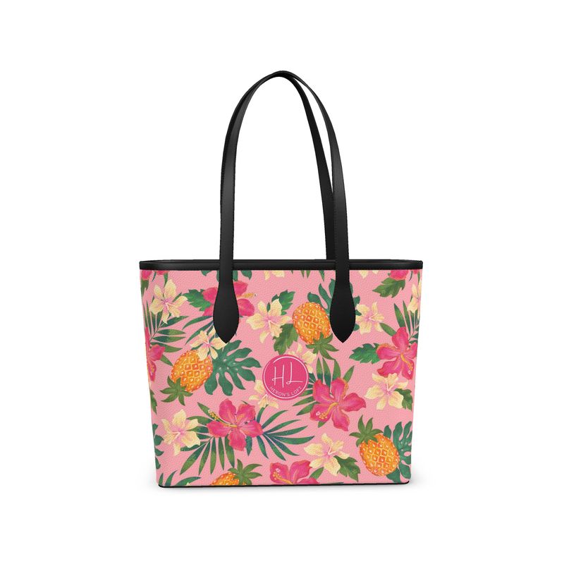City Tote Bag - Nappa Leather - Pineapple Paradise - Hibiscus Blush