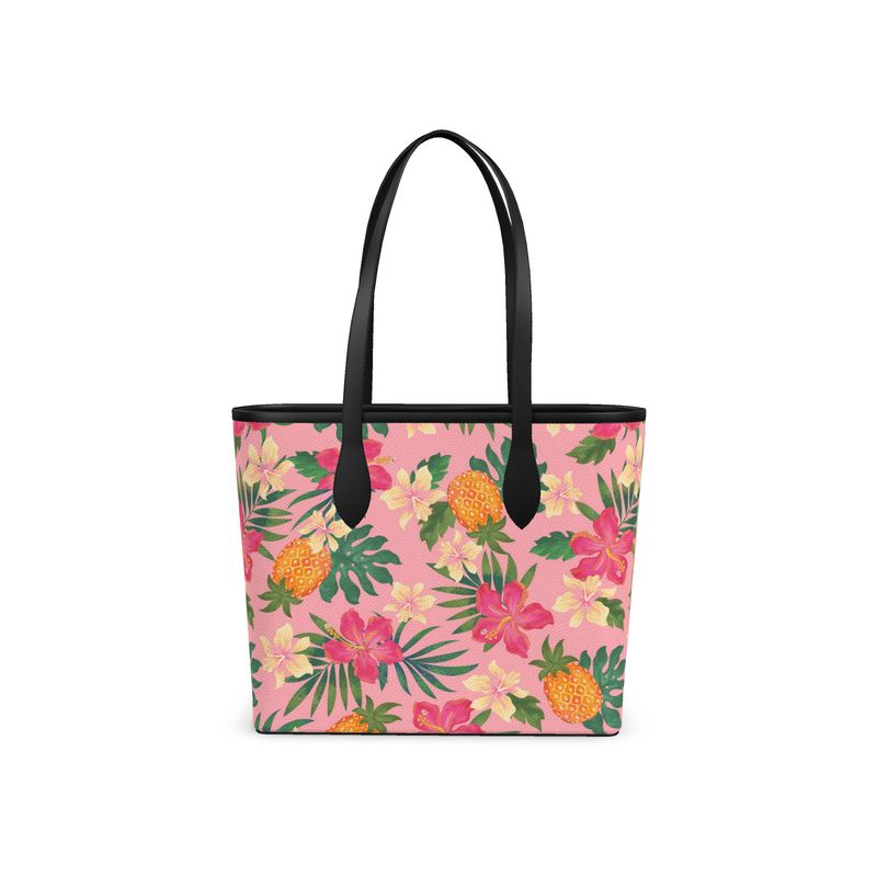 City Tote Bag - Nappa Leather - Pineapple Paradise - Hibiscus Blush