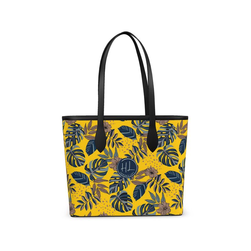 City Tote Bag - Nappa Leather - Midnight Monstera - Garden Ember