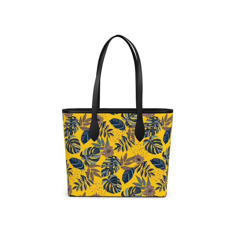 City Tote Bag - Nappa Leather - Midnight Monstera - Garden Ember