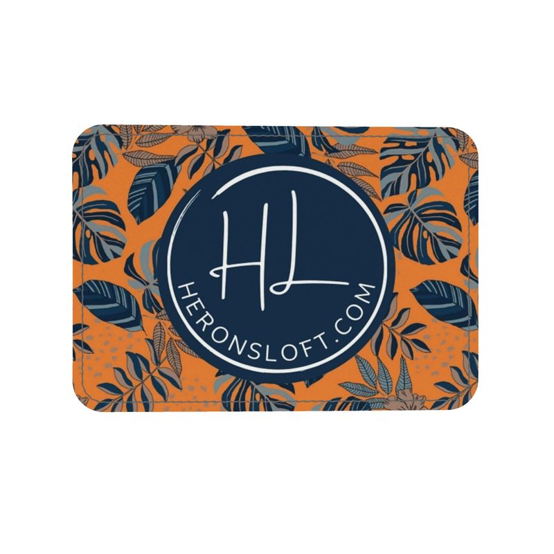 City Tote Bag - Nappa Leather - Midnight Monstera - Cadmium Orange