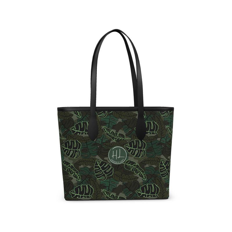 City Tote Bag - Nappa Leather - Camo Leaves - Dark