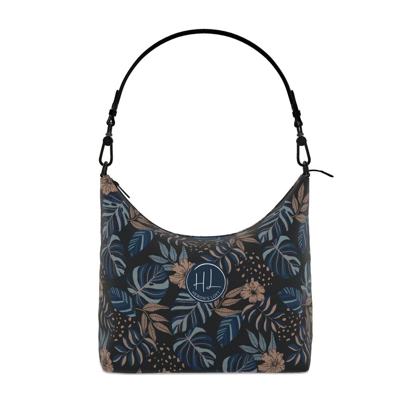 Square Shoulder Bag - Nappa Leather - Midnight Monstera