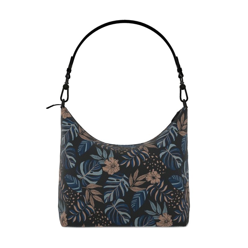 Square Shoulder Bag - Nappa Leather - Midnight Monstera