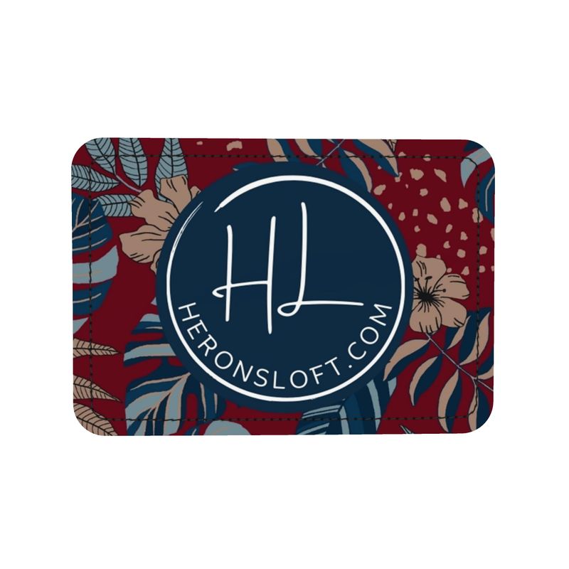 Square Shoulder Bag - Nappa Leather - Midnight Monstera - Crimson Nightfall