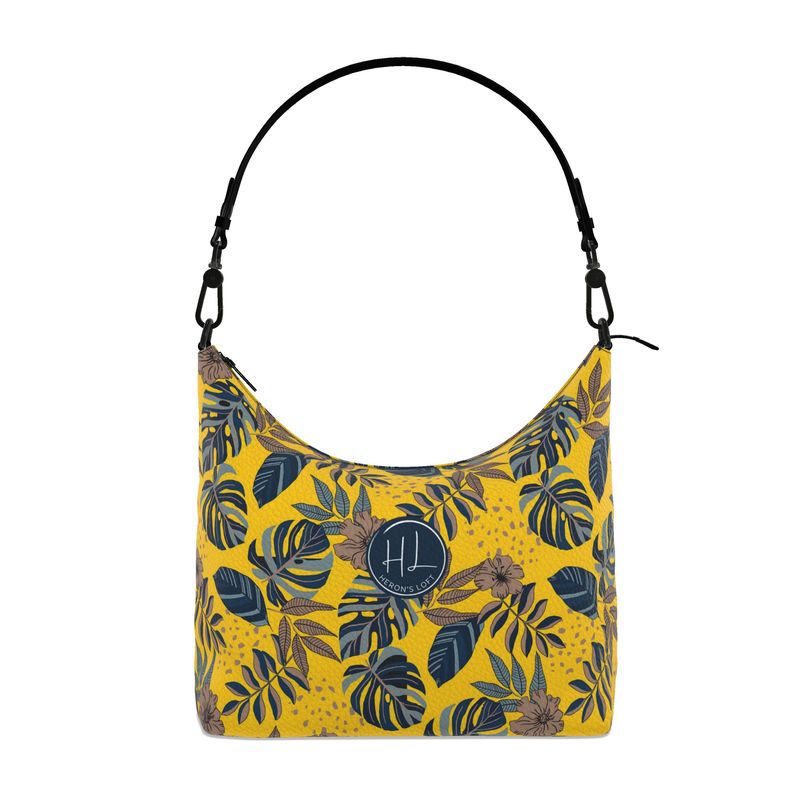 Square Shoulder Bag - Nappa Leather - Midnight Monstera - Garden Ember