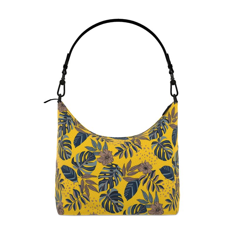 Square Shoulder Bag - Nappa Leather - Midnight Monstera - Garden Ember