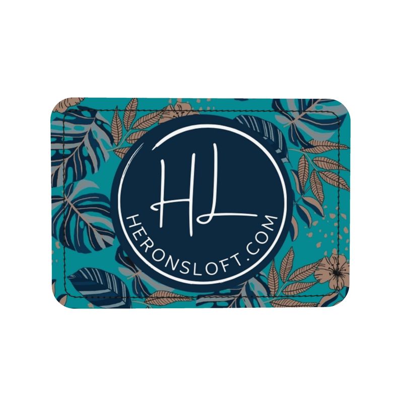 Square Shoulder Bag - Nappa Leather - Midnight Monstera - Dark Cyan