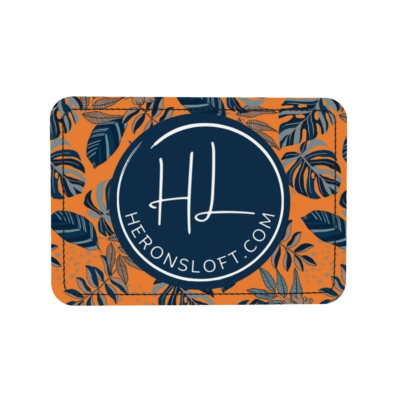 Square Shoulder Bag - Nappa Leather - Midnight Monstera - Cadmium Orange