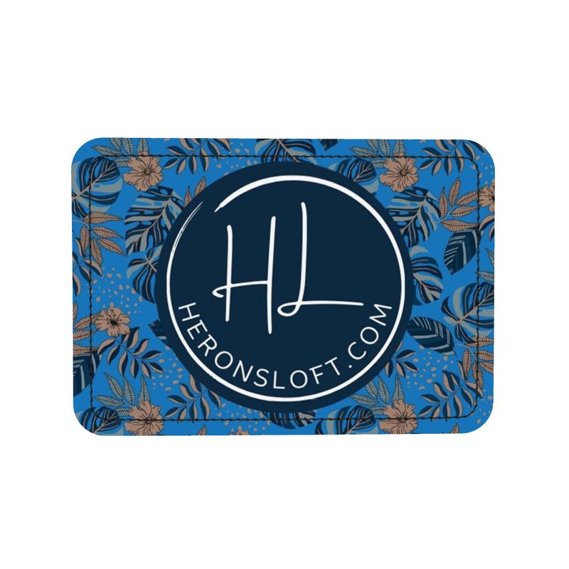 Square Shoulder Bag - Nappa Leather - Midnight Monstera -  Azure Blue