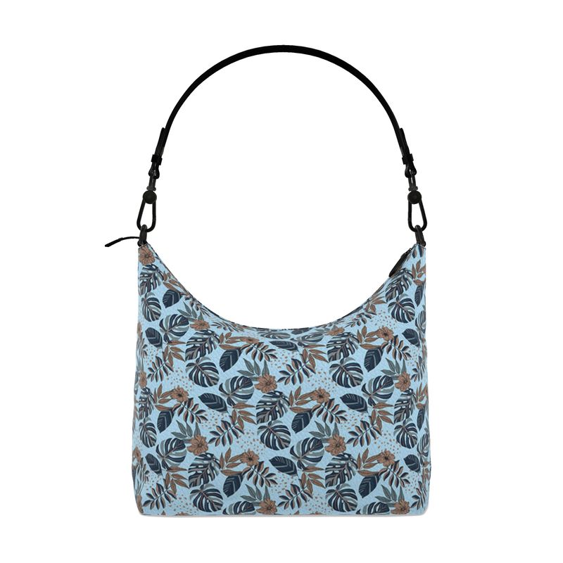 Square Shoulder Bag - Nappa Leather - Midnight Monstera - Blue Mist