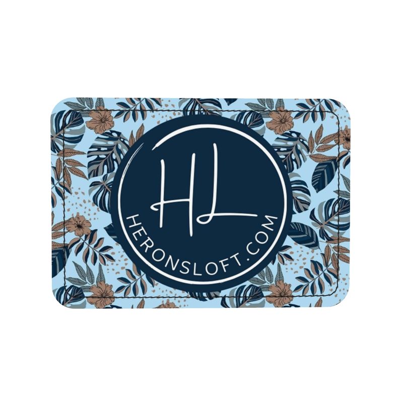 Square Shoulder Bag - Nappa Leather - Midnight Monstera - Blue Mist