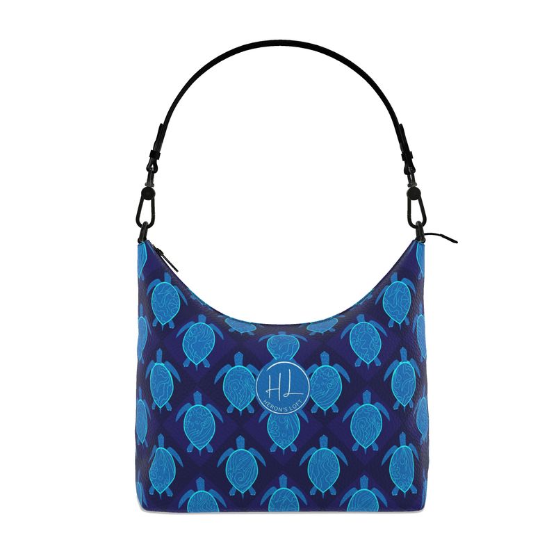 Square Shoulder Bag - Nappa Leather - Topo Turtles - Blue Tide