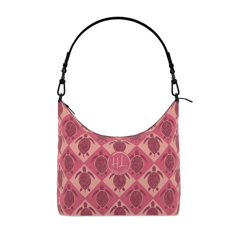 Square Shoulder Bag - Nappa Leather - Topo Turtles - Pink Tide