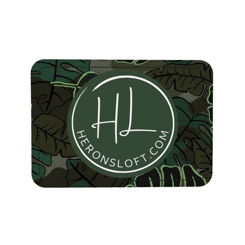 Square Shoulder Bag - Nappa Leather - Camo Leaves - Dark