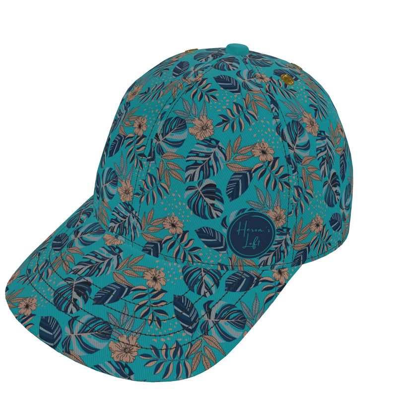 Baseball Cap - Midnight Monstera - Cyan Noir