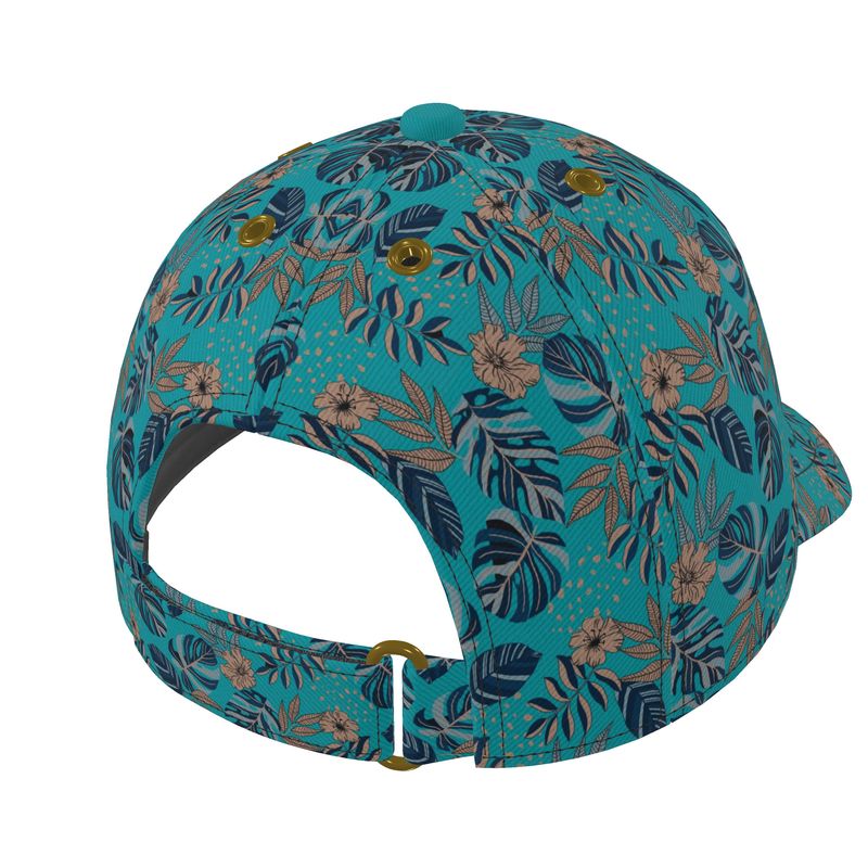 Baseball Cap - Midnight Monstera - Cyan Noir